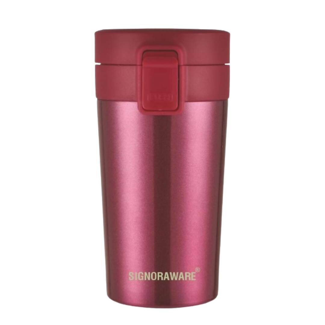 Signoraware Hot Pour Coffeemate Insulated Mug Tumbler - 350 ml (Red) - Distacart