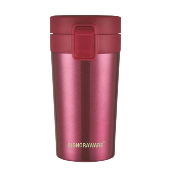 Signoraware Hot Pour Coffeemate Insulated Mug Tumbler - 350 ml (Red) - Distacart
