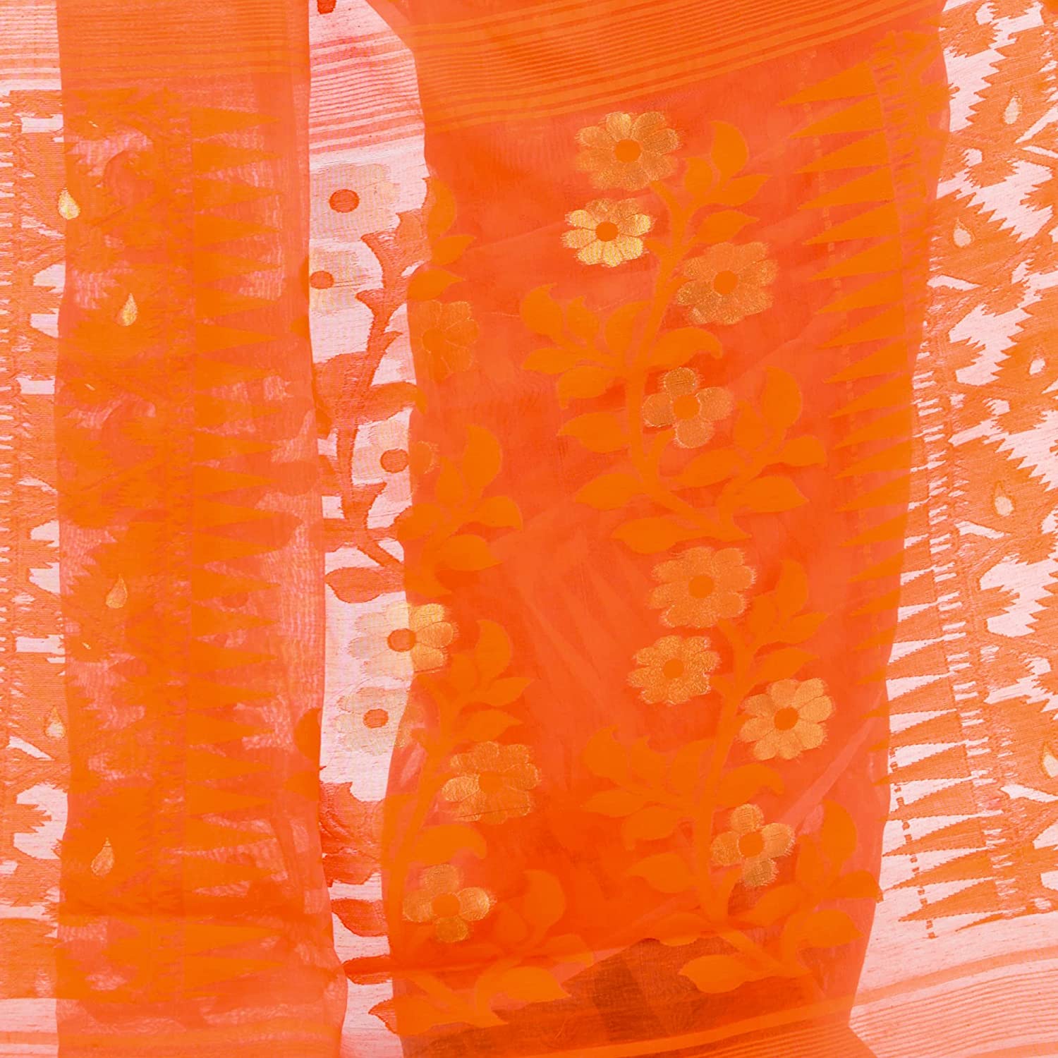 Desh Bidesh Bengal Cotton Tant Women's Bengal Handloom Tant Soft Dhakai Jamdani Cotton Saree Whole Body Design - Distacart