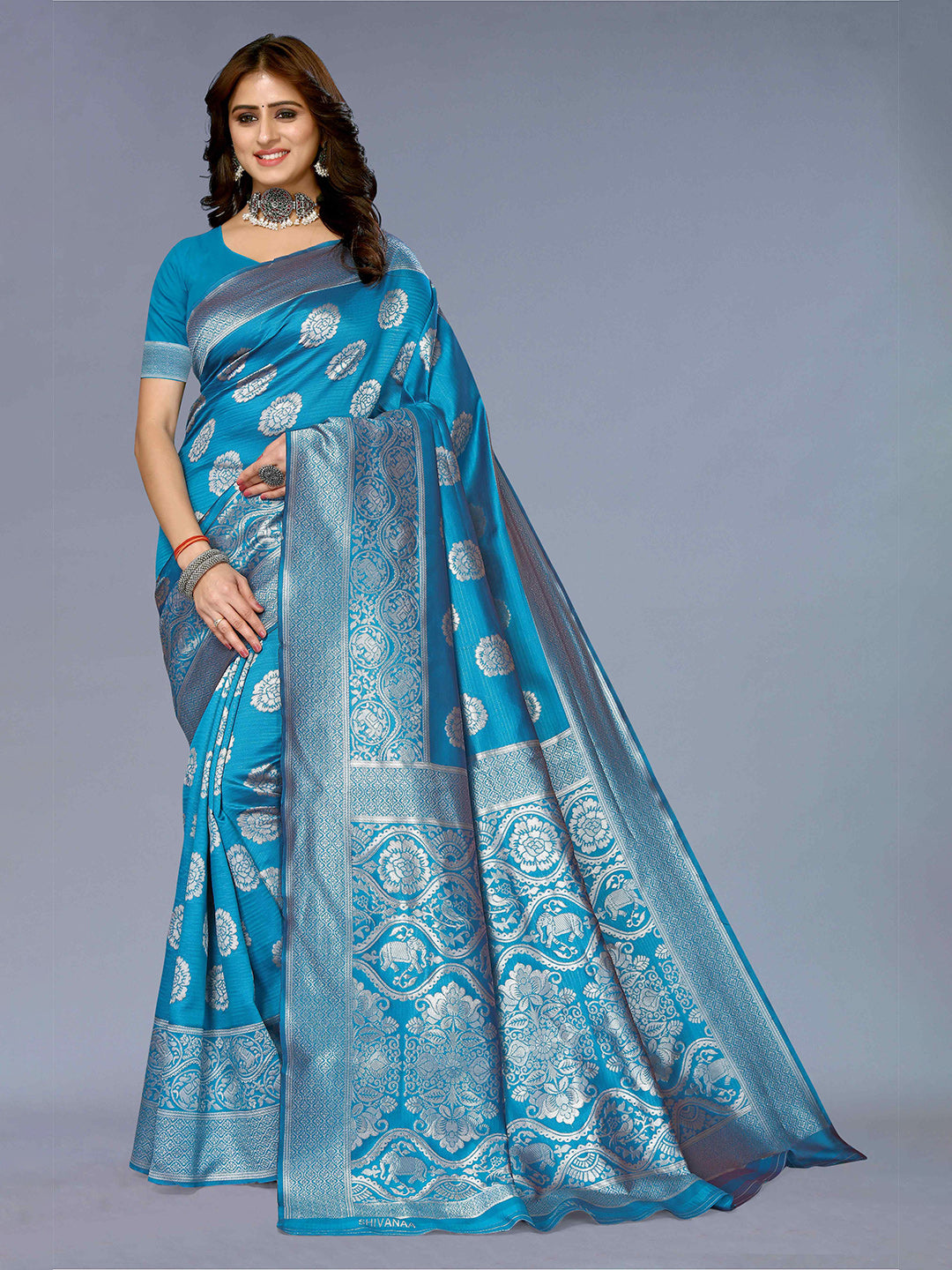 Kalini Ethnic Motifs Woven Design Zari Silk Cotton Kanjeevaram Saree - Distacart