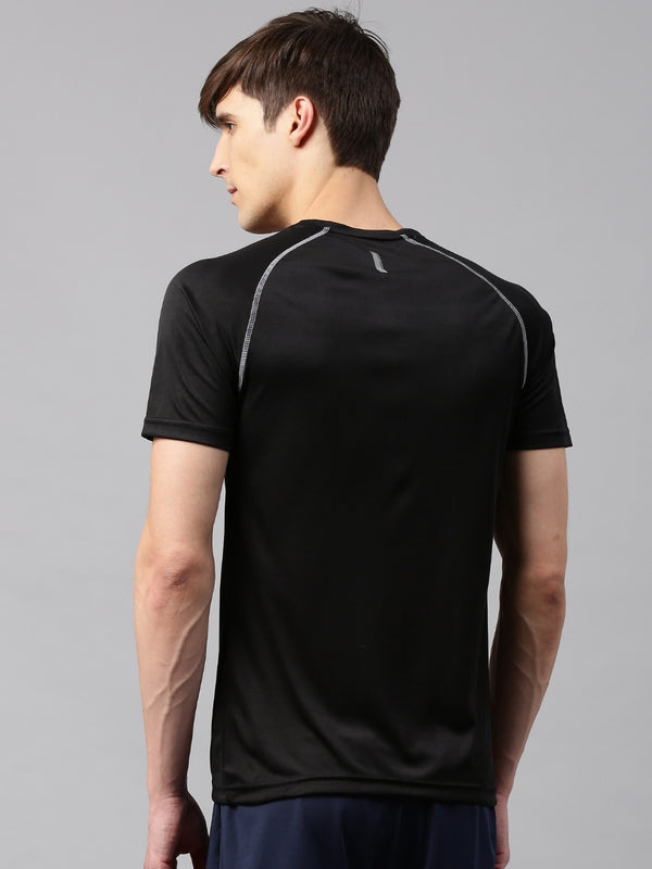 description hrx by hrithik roshan men black raglan sleeved t shirt