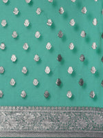 Thumbnail for Saree Mall Green Ethnic Motifs Zari Organza Banarasi Saree - Distacart