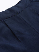 Thumbnail for Jaipur Kurti Women Navy Blue Trousers - Distacart
