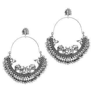 Silver-Plated Alloy Silver Hoop Earrings - The Pari - Distacart