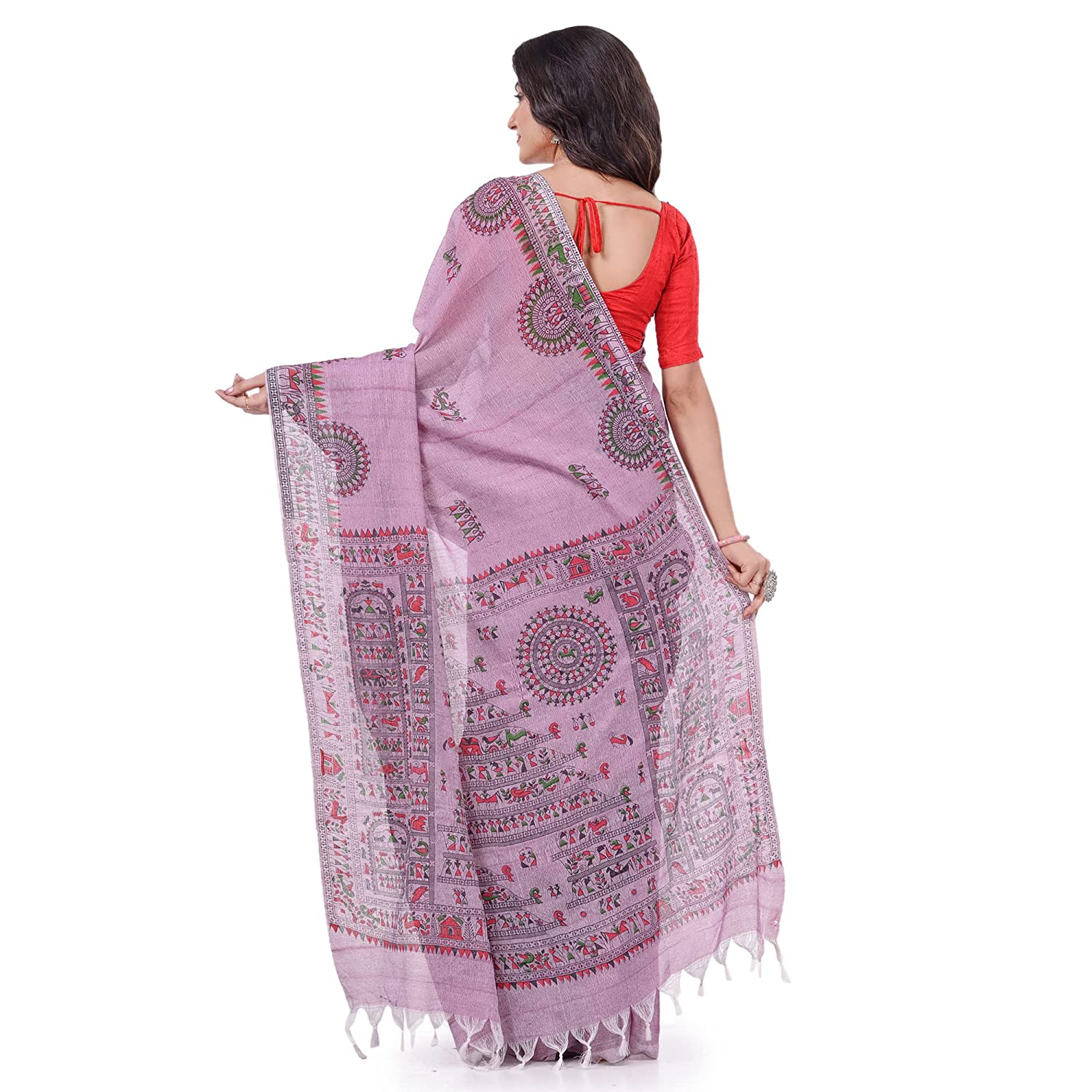Desh Bidesh Women's Pure Cotton Tribal Art Warli Printed Designer Handloom Saree With Blouse Piece - Distacart
