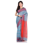 Thumbnail for Desh Bidesh Women's Traditional Bengali Bengamuri Pure Handloom Cotton Saree With Blouse Piece - Distacart