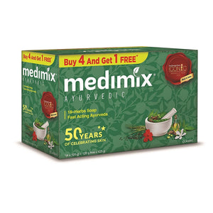 Medimix Ayurvedic Classic 18 Herbs Soap, 125 g (4 + 1 Offer Pack)