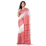 Thumbnail for Desh Bidesh Women's Traditional Bengali Flower Design Bengamuri Pure Handloom Cotton Saree With Blouse Piece - Distacart