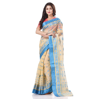 Desh Bidesh Women's Traditional Bengal Phulkoli Woven Design Pure Handloom Cotton Saree Without Blouse Piece - Distacart