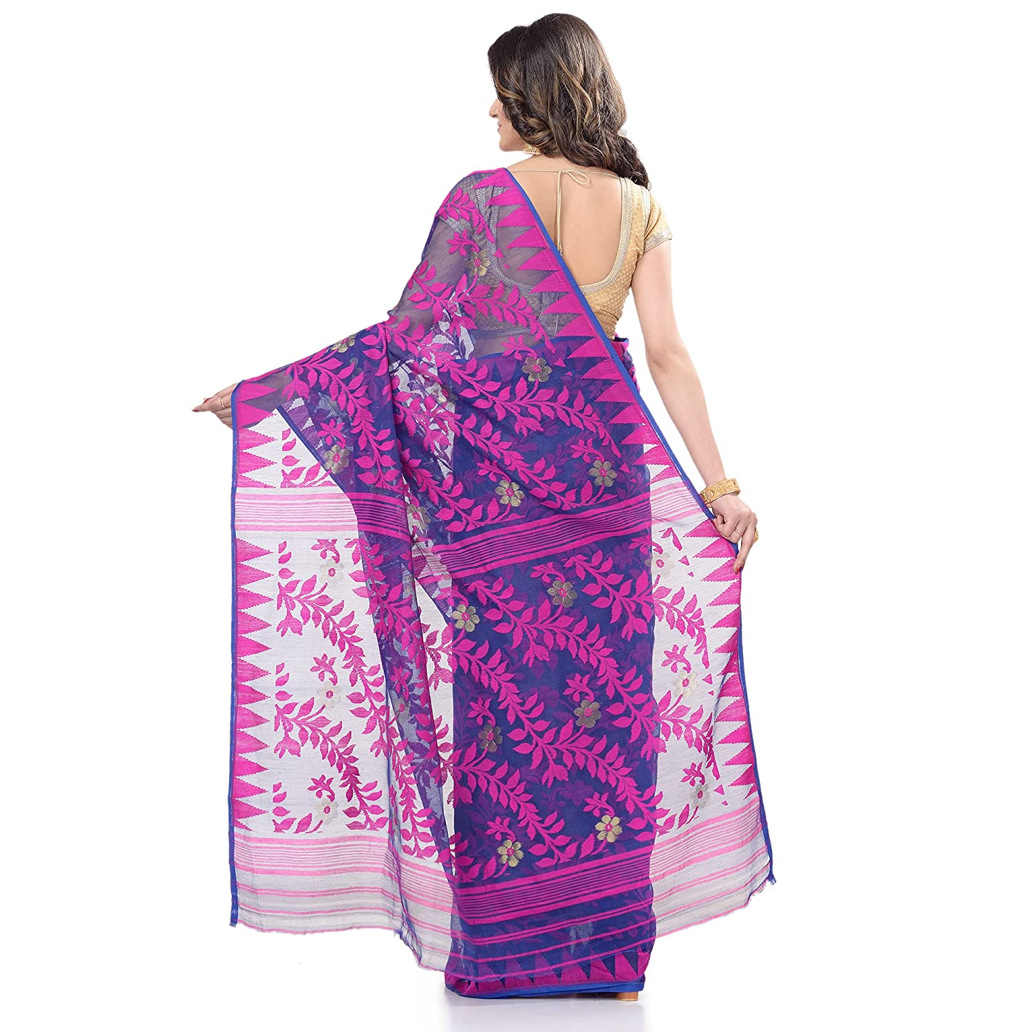 Desh Bidesh Bengal Cotton Tant Women's Bengal Handloom Tant Soft Dhakai Jamdani Cotton Saree Whole Body Design - Distacart