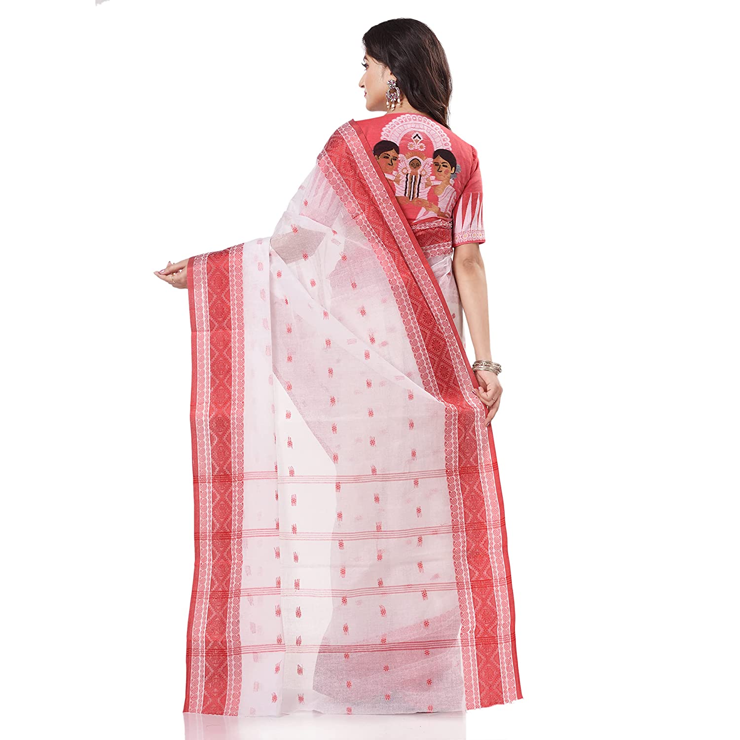 Desh Bidesh Women's Traditional Bengal Tant Kolkatara Design Pure Handloom Cotton Saree - Distacart