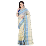 Thumbnail for Desh Bidesh Women Pure Cotton Traditional Handloom Bengal Tant Saree Noyonchuri Design Without Blouse Piece (Blue Green) - Distacart