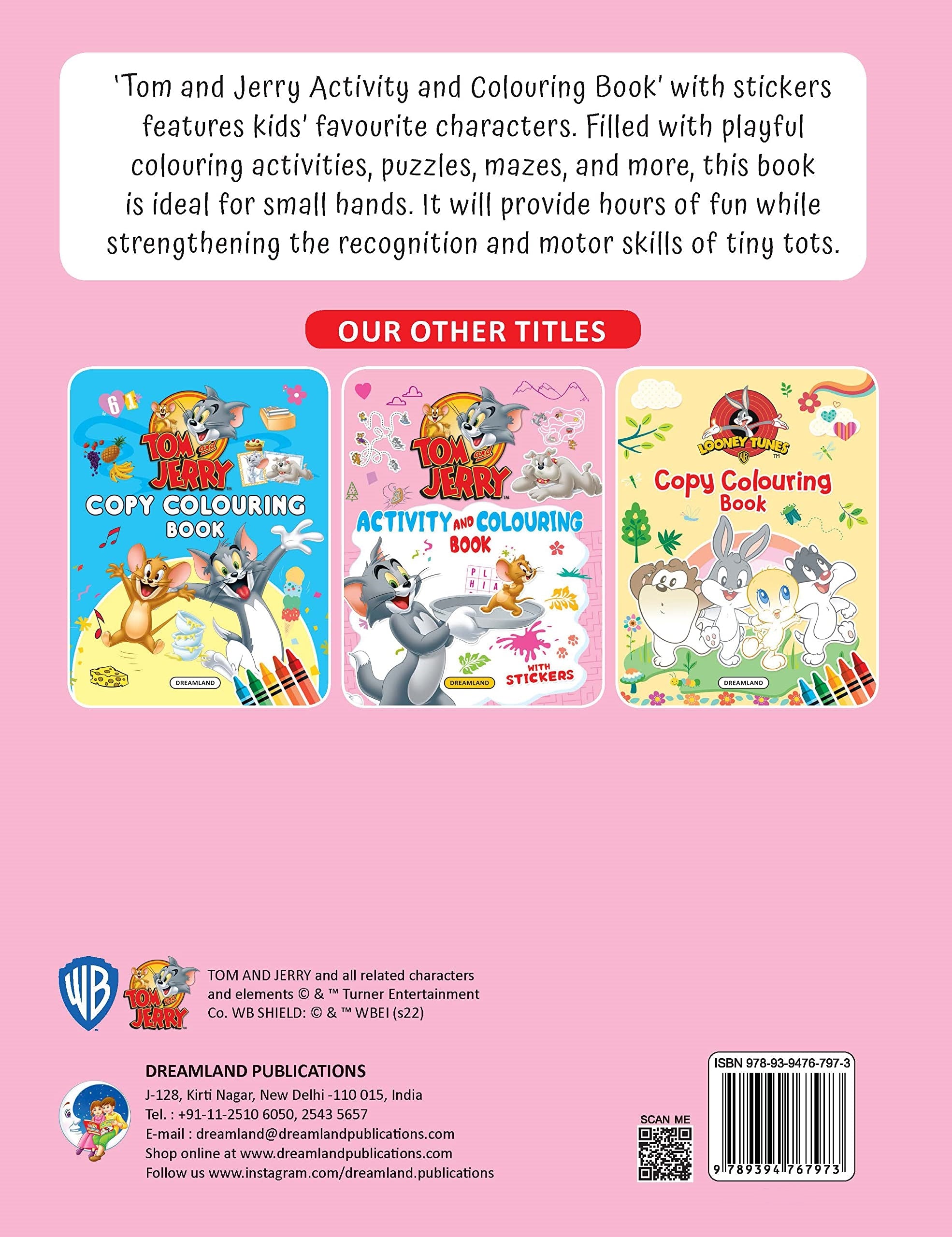 Dreamland Tom and Jerry Activity and Colouring Book - Distacart