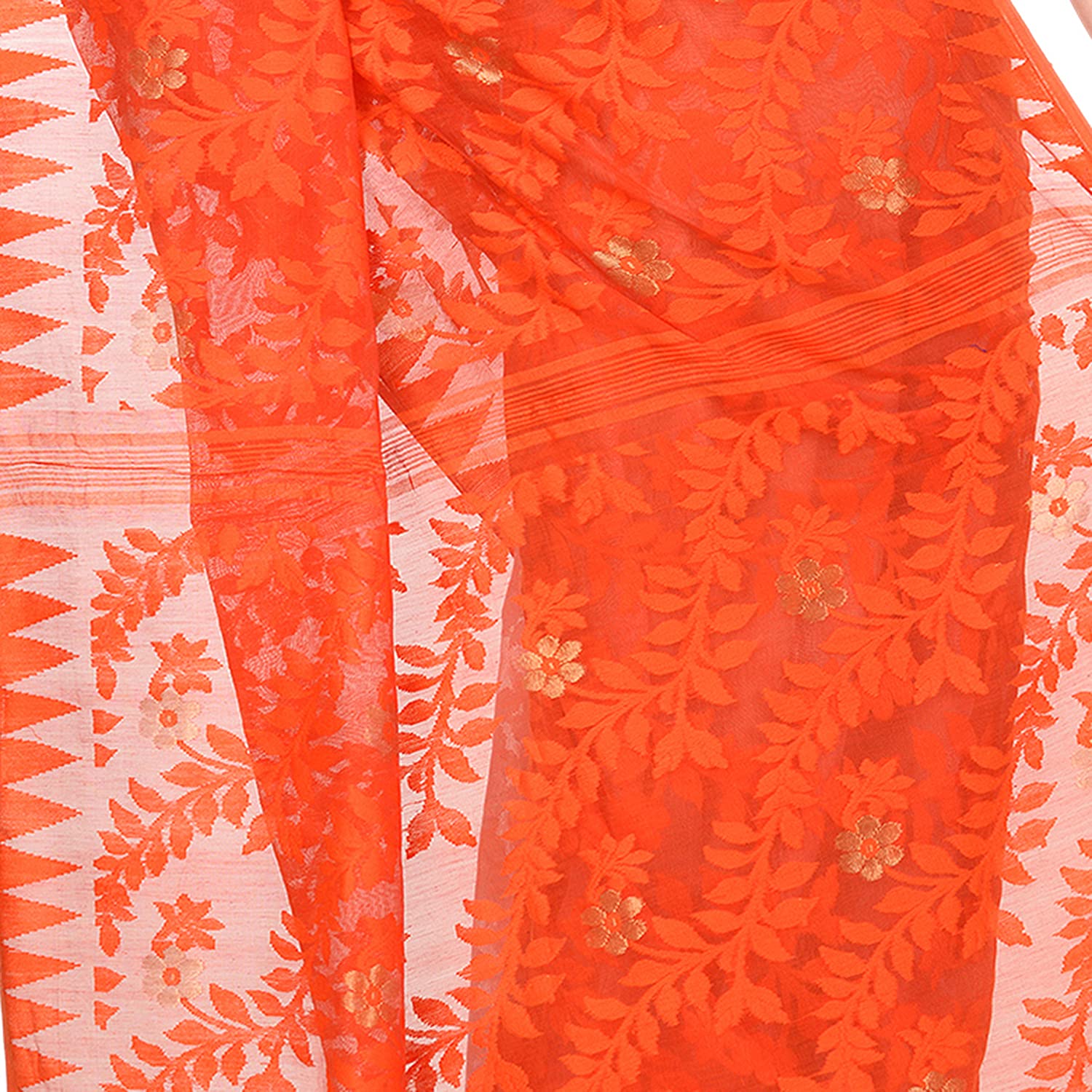 Desh Bidesh Women's Tant Handloom Soft Dhakai Jamdani Cotton Saree Whole Body Design - Distacart