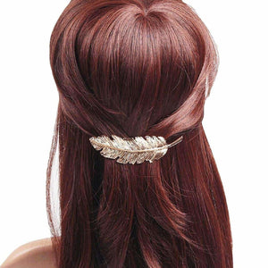 Party Wear & Stylish Metallic Leafy Hair Clip - Distacart
