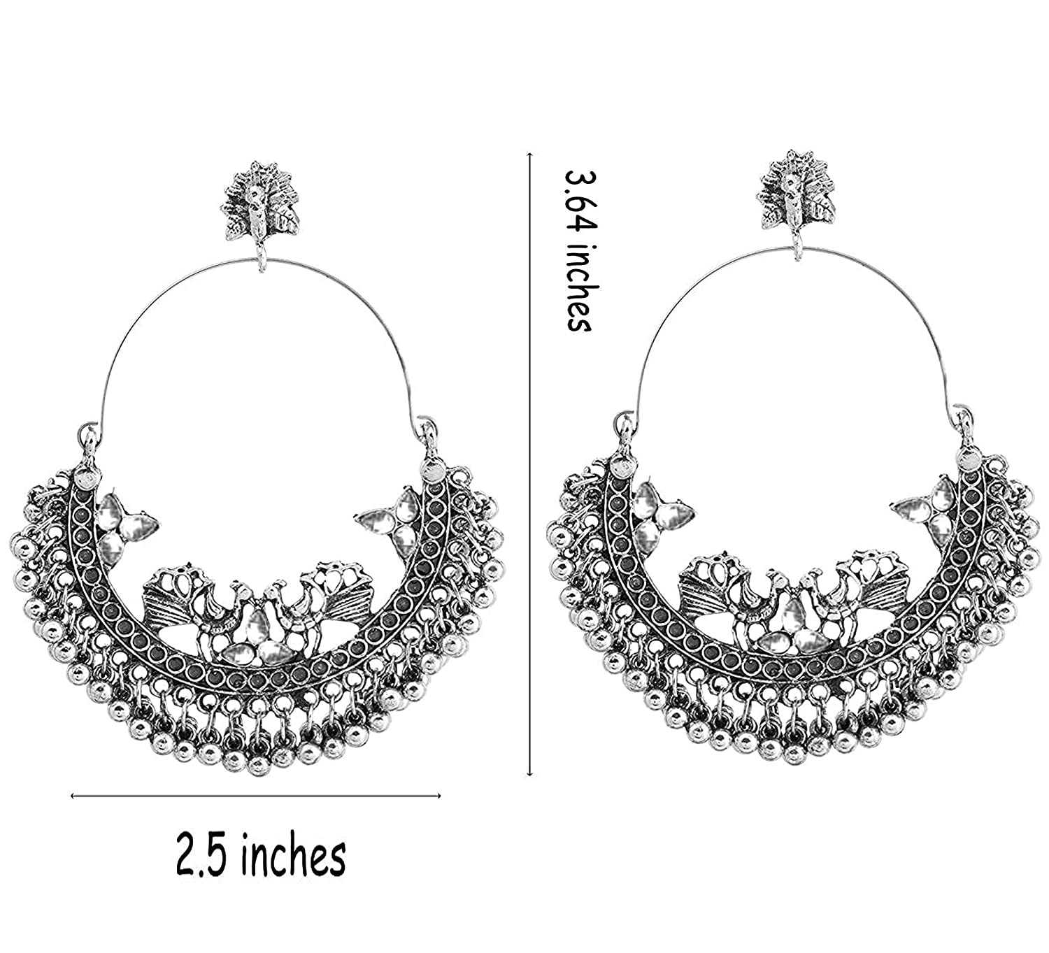 Silver-Plated Alloy Silver Hoop Earrings - The Pari - Distacart