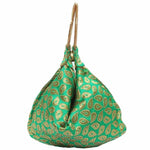 Thumbnail for Ethnic Clutch Silk Potli Batwa Pouch Bag with Metal Bead work - Distacart