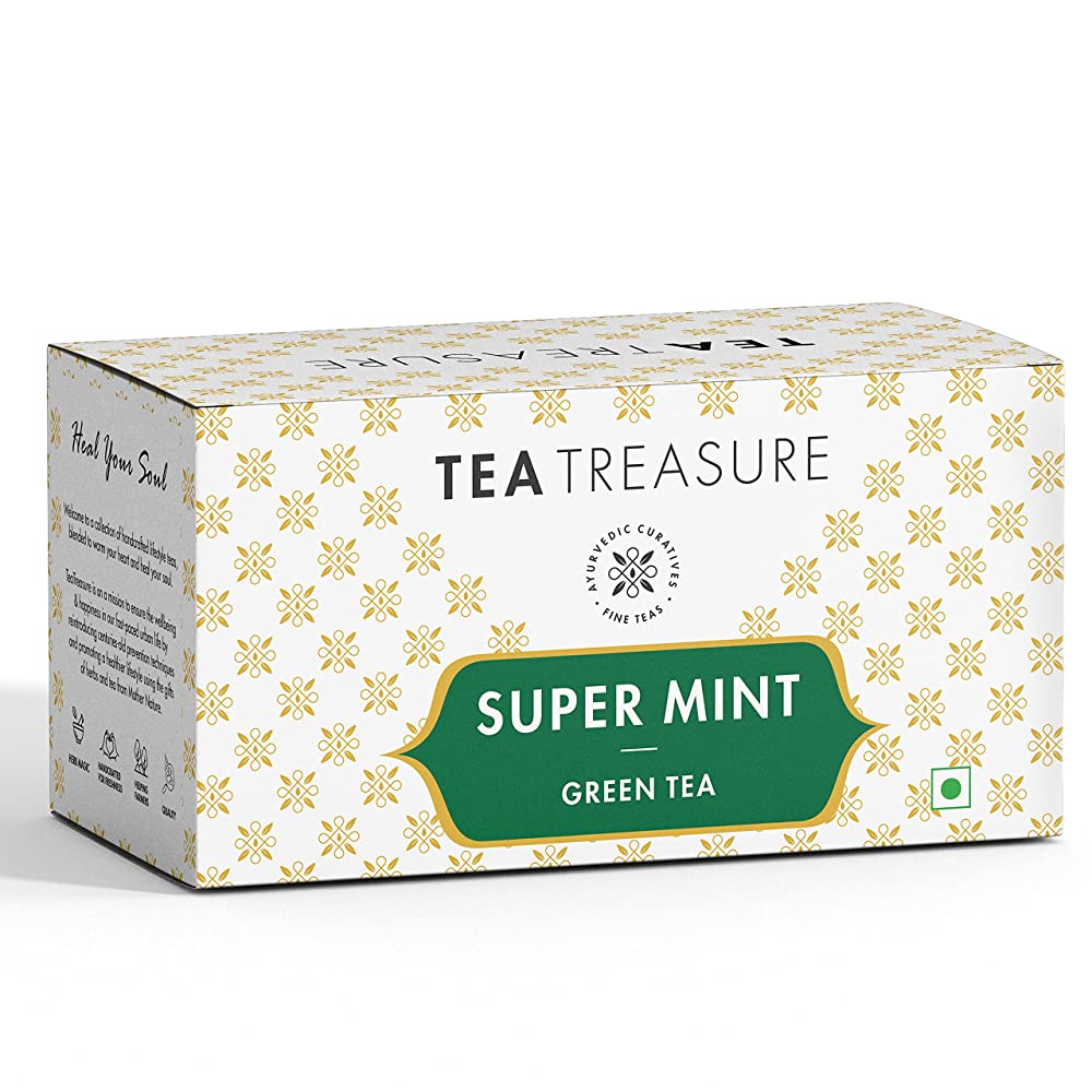 Tea Treasure Super Mint Green Tea Bags - Distacart