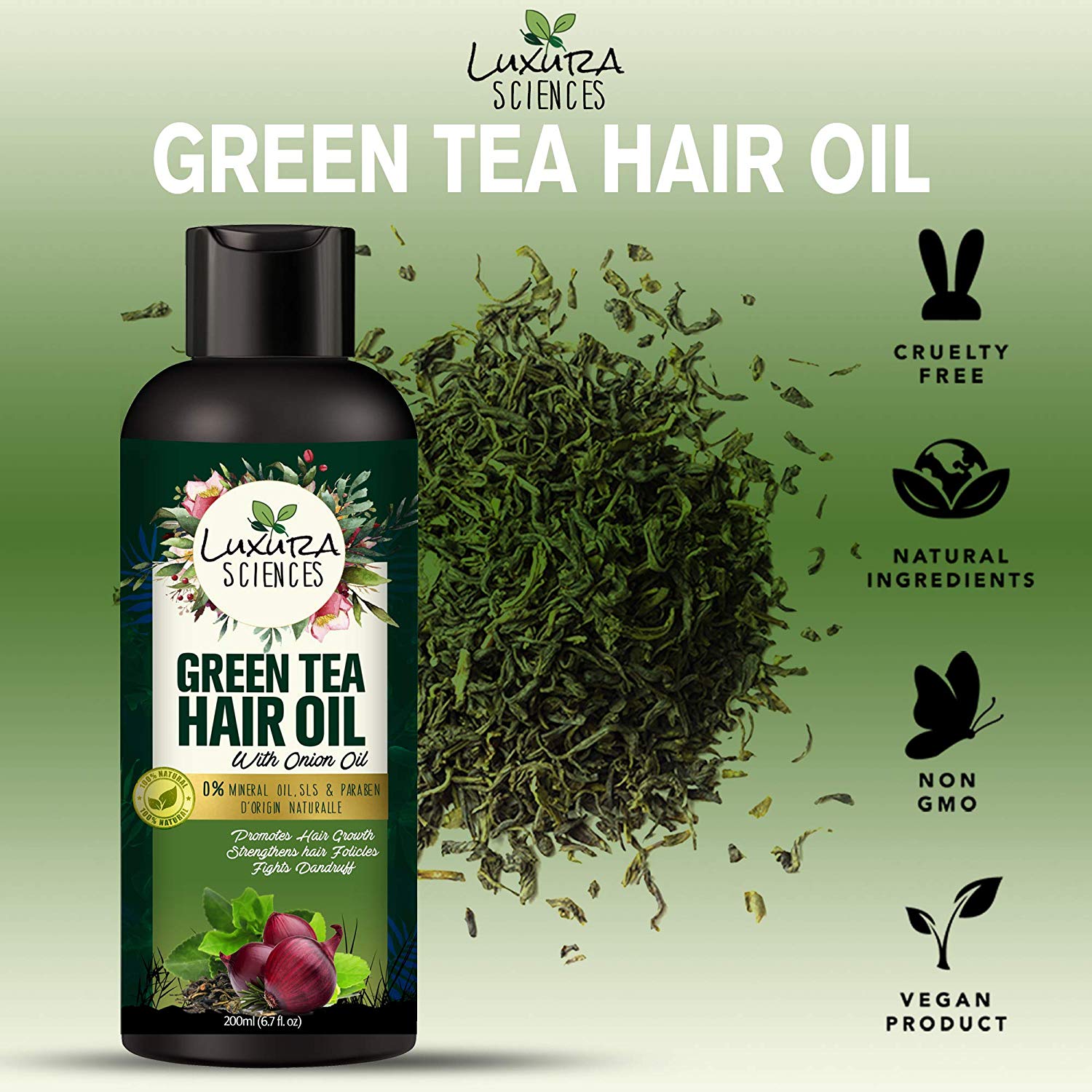Luxura Sciences Green Tea Hair Oil with Onion Oil - Distacart