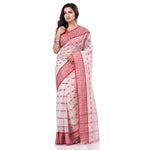 Thumbnail for Desh Bidesh Women's Traditional Bengal Tant Woven Lalpaarsadasari Design Pure Handloom Cotton Saree - Distacart