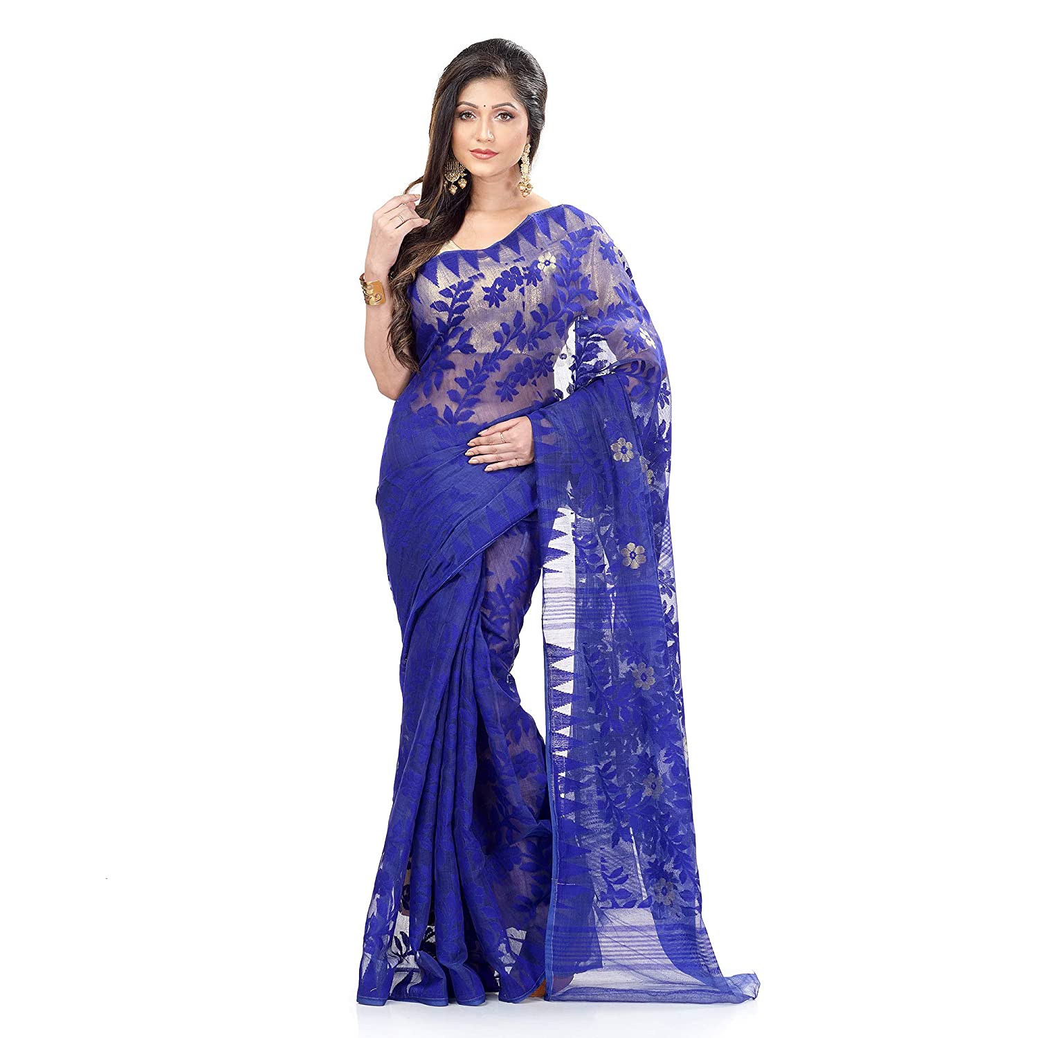 Desh Bidesh Women's Traditional Bengal Tant Handloom Dhakai Jamdani Cotton Saree - Distacart