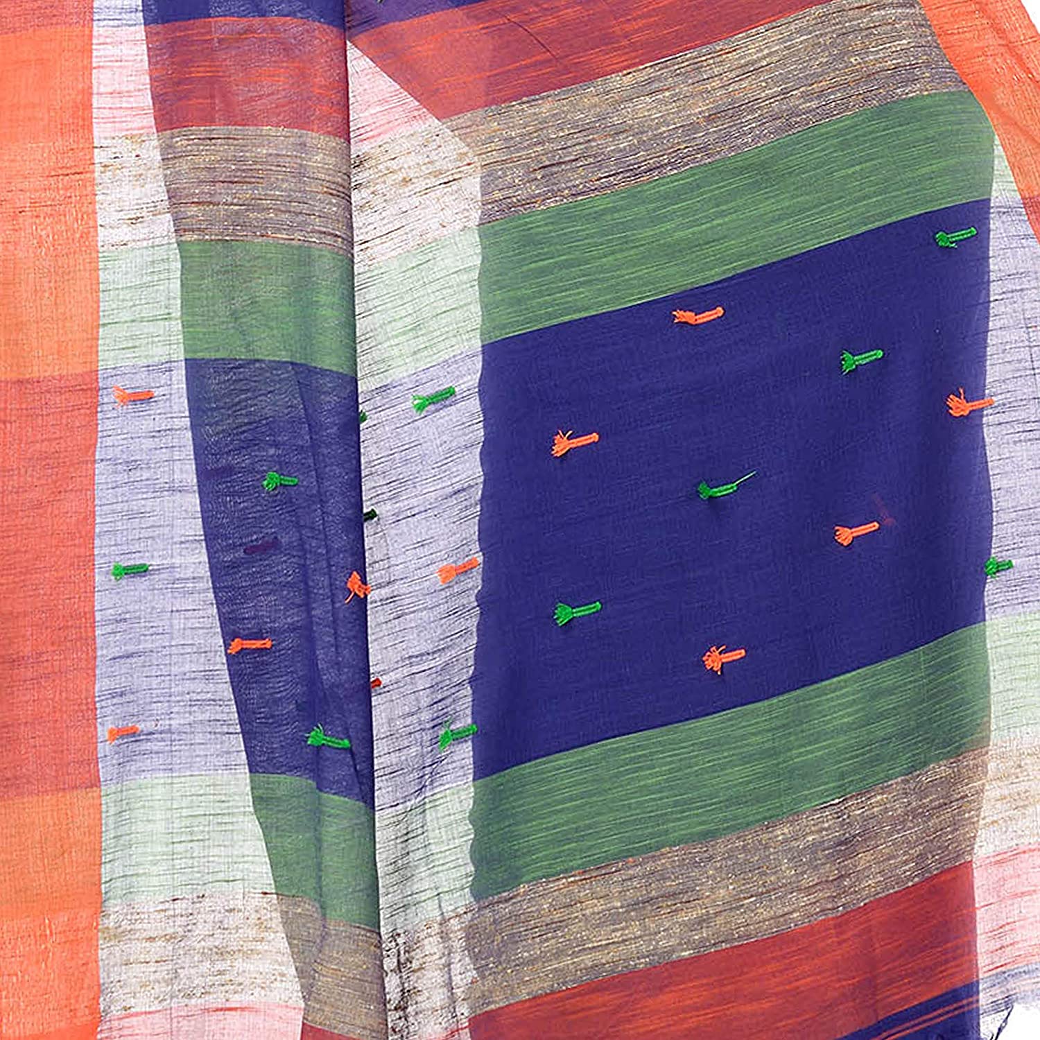 Desh Bidesh Women's Traditional Bengali Tant Handloom Cotton Saree With Blouse Piece - Distacart