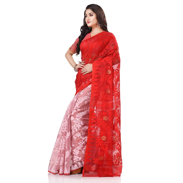 Desh Bidesh Bengal Cotton Tant Women's Bengal Handloom Tant Soft Dhakai Jamdani Cotton Saree Whole Body Design - Distacart