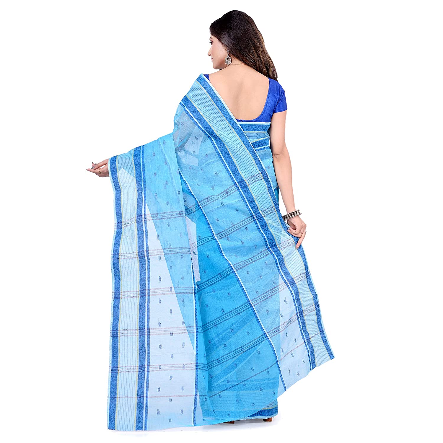 Desh Bidesh Women's Bengal Tant Devdas Design Pure Handloom Cotton Saree Without Blouse Piece - Distacart