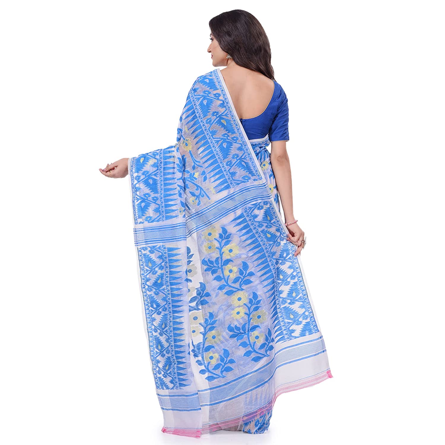 Desh Bidesh Bengal Cotton Tant Women's Bengal Handloom Tant Soft Dhakai Jamdani Cotton Saree Whole Body Design - Distacart
