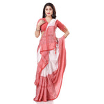Thumbnail for Desh Bidesh Women's Traditional Bengali Flower Design Bengamuri Pure Handloom Cotton Saree - Distacart