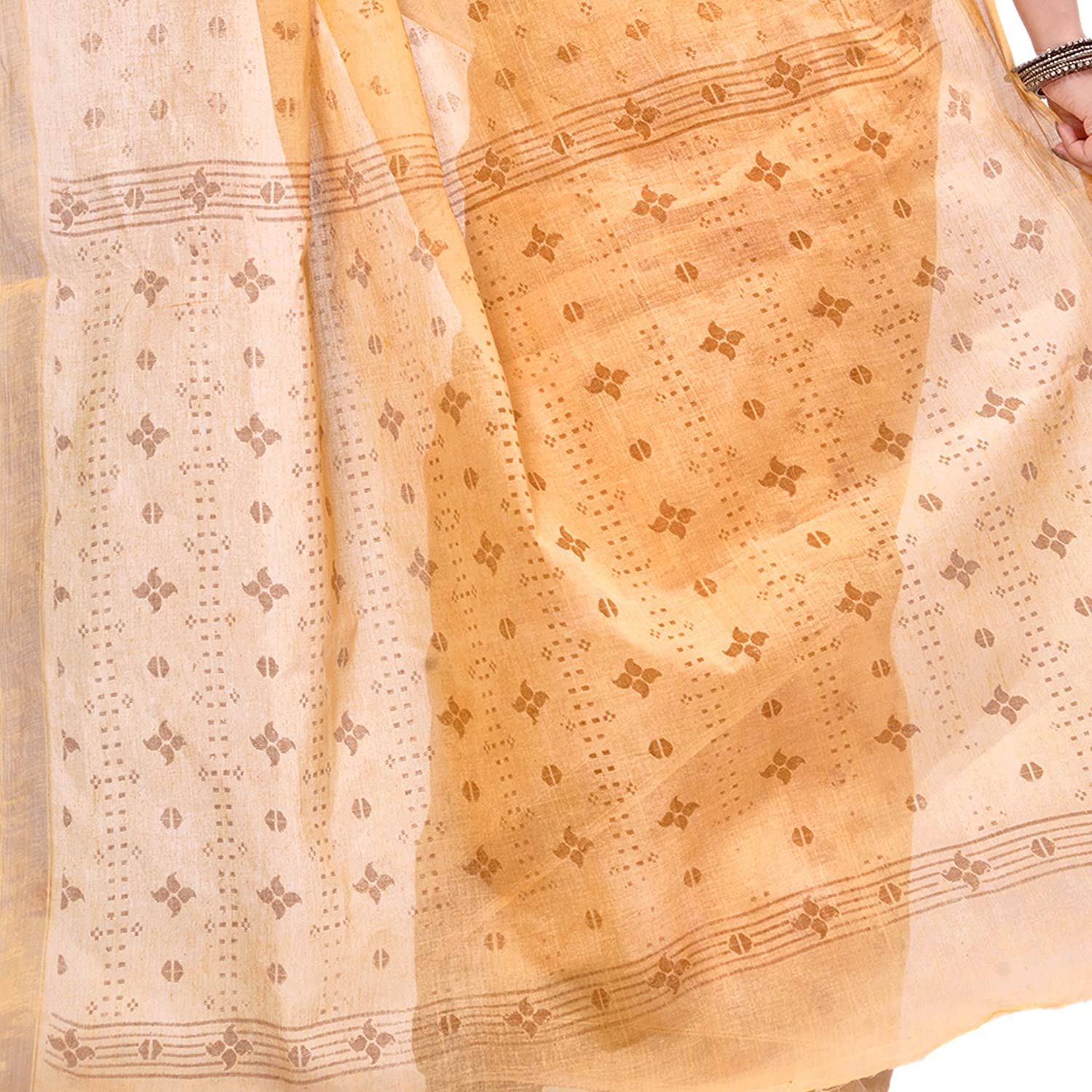 Desh Bidesh Women's Bengal Tant Kerala Print Design Pure Handloom Cotton Saree Without Blouse Piece - Distacart