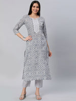 Thumbnail for Kalini Ethnic Motifs Printed Kurta with Trousers - Distacart