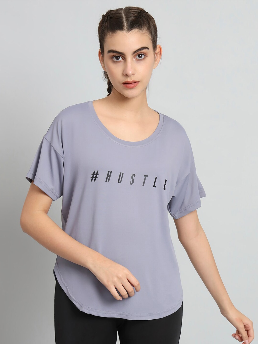 MKH Typography Printed Drop-Shoulder Sleeves Relaxed Fit Dri-FIT T-shirt - Distacart