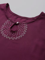 Thumbnail for Kalini Women Purple Yoke Design Kurta - Distacart