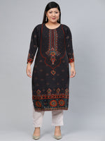 Thumbnail for Biba Women Black Ethnic Motifs Printed Kurta - Distacart