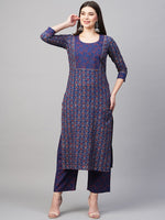 Thumbnail for Kalini Floral Printed Gotta Patti Kurta With Palazzos - Distacart