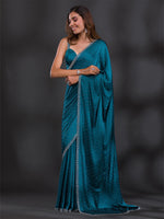 Thumbnail for Koskii Embellished Beads and Stones Satin Saree - Distacart