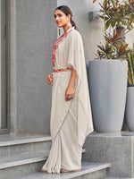 Thumbnail for Tikhi Imli Embroidered Kaftan Saree With Belt - Distacart