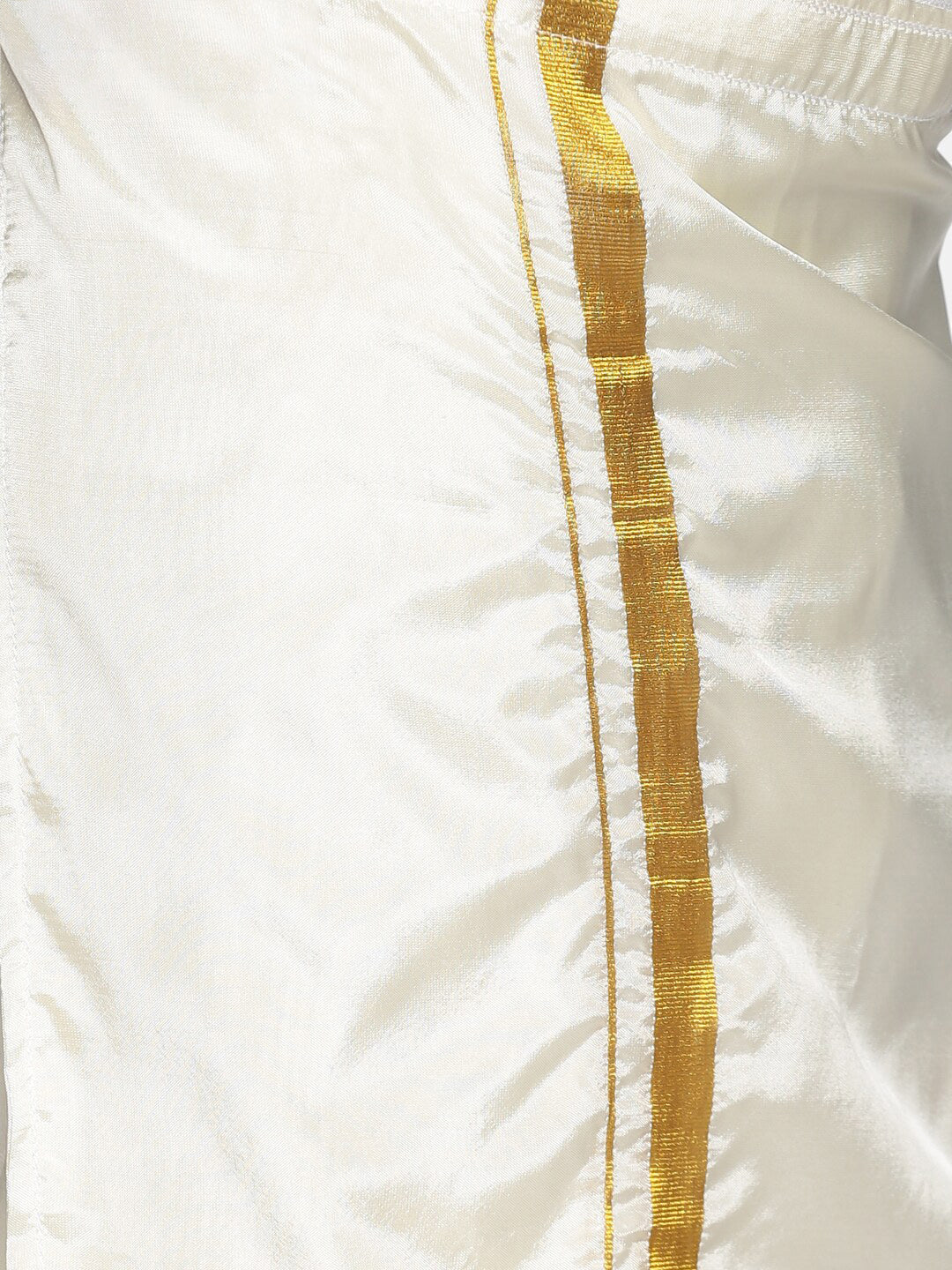 Sethukrishna Boys Cream-Coloured & Gold-Coloured Shirt with Dhoti - Distacart