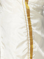Thumbnail for Sethukrishna Boys Cream-Coloured & Gold-Coloured Shirt with Dhoti - Distacart