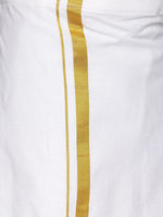Thumbnail for Sethukrishna Boys Pink & White Pure Cotton Shirt with Dhotis - Distacart