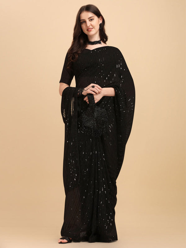 Kalini Embellished Sequinned Pure Georgette Saree - Distacart