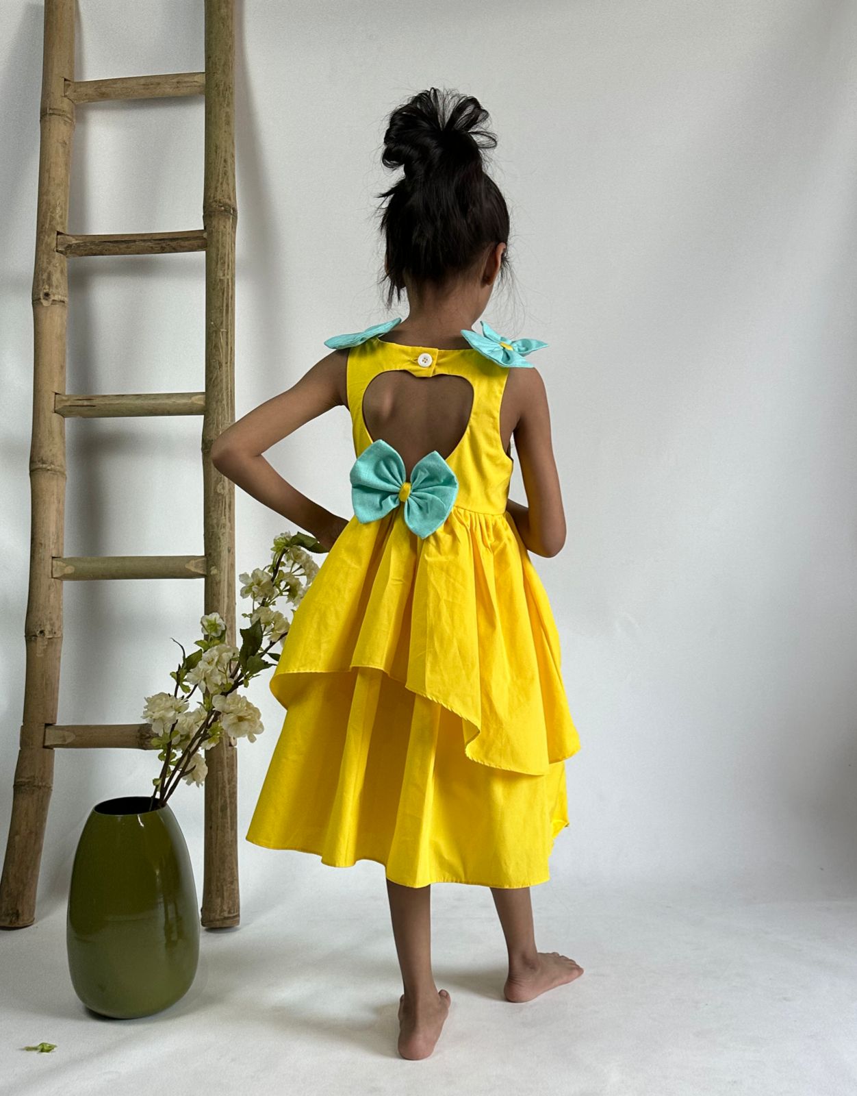 ArthLife Yellow Pepa Rainbow Partywear Dress - Distacart