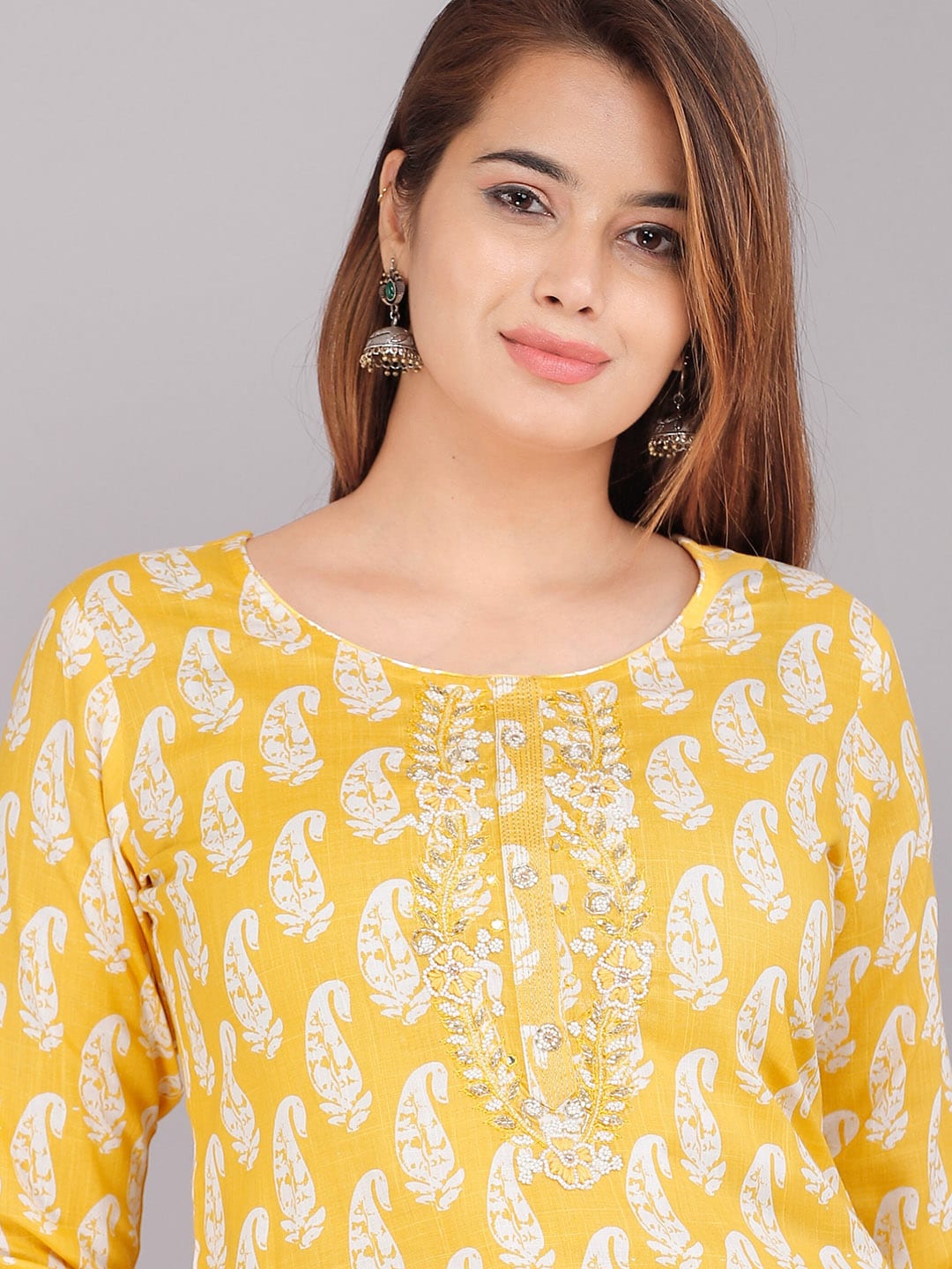 Kalini Women Yellow Ethnic Motifs Printed Floral Kurta - Distacart