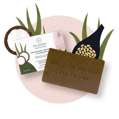 Juicy Chemistry Fenugreek, Brahmi & Plantain Shampoo Bar - Distacart