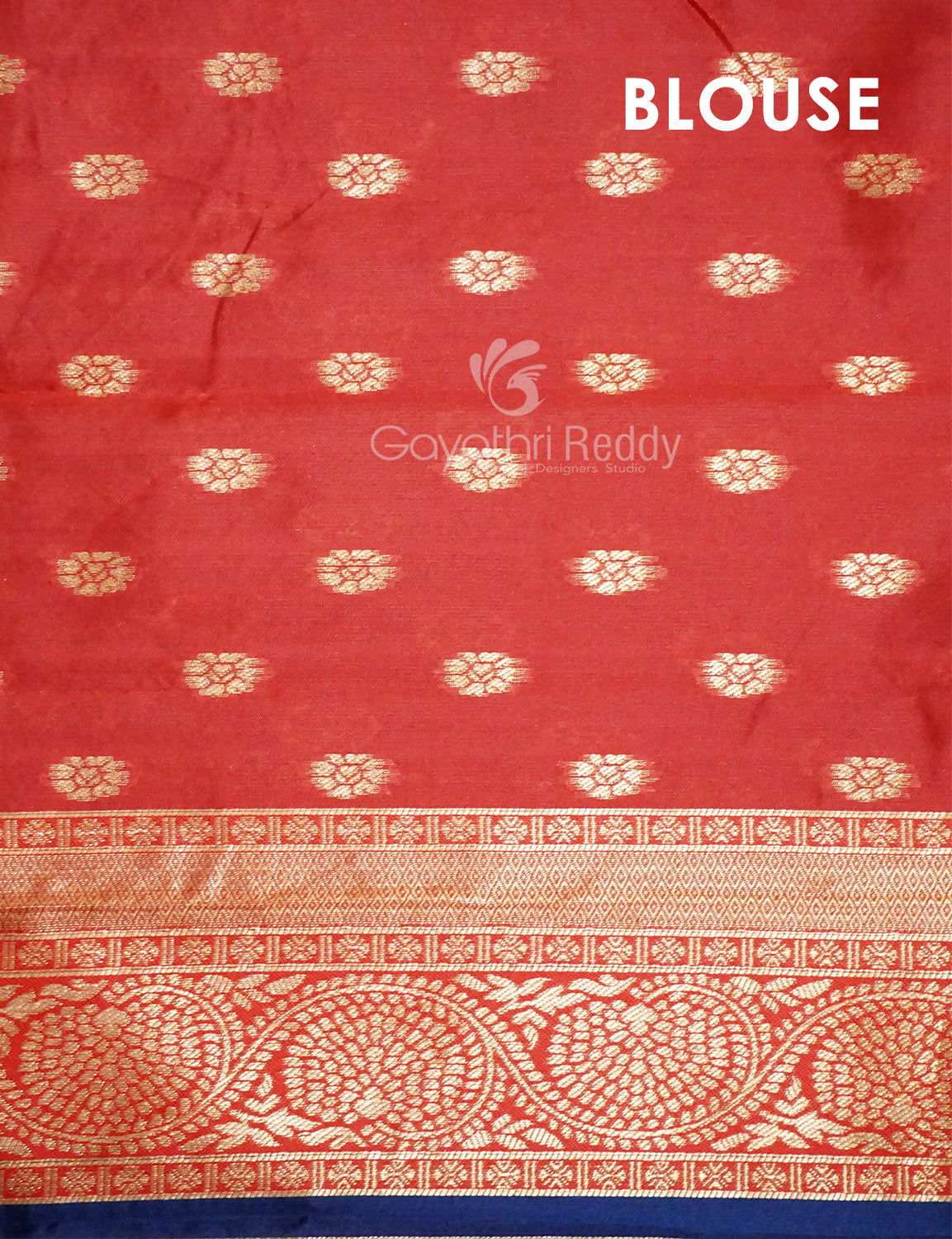Shades of Navy Blue Floral Designbanaras Semi Silk Saree By Gayathri Reddy Designer Studio - Distacart