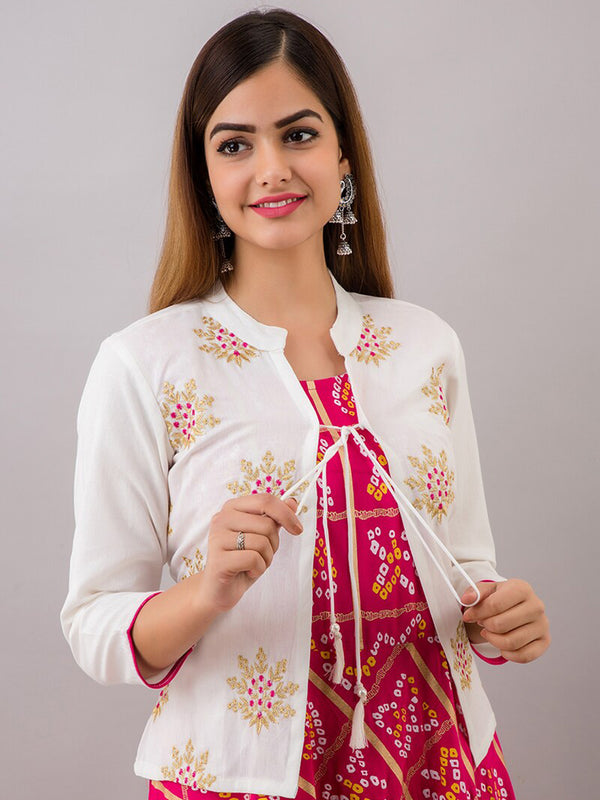 Kalini Women Pink Bandhani Printed Anarkali Kurta - Distacart