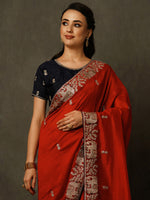 Thumbnail for Mitera Ethnic Motifs Embroidered Beads and Stones Saree - Distacart