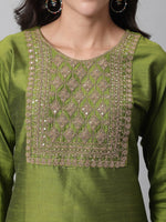 Thumbnail for Kalini Ethnic Motifs Embroidered Sequined Kurta with Trousers & Dupatta - Distacart