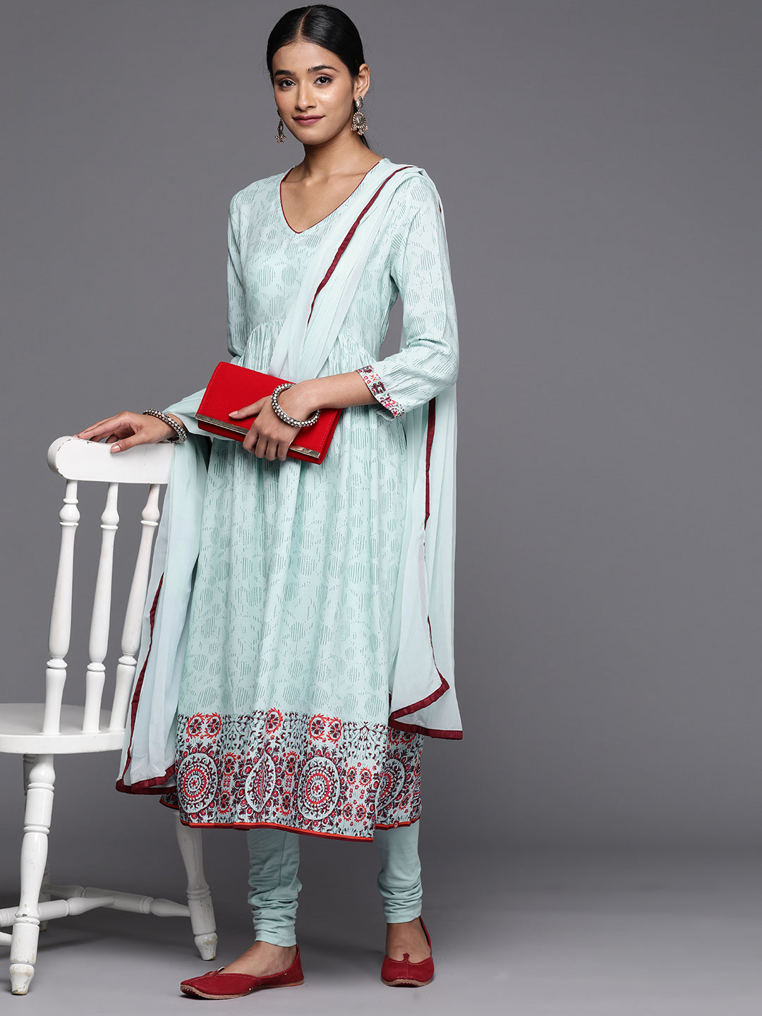 Biba Women Ethnic Motifs Printed Regular Kurta with Churidar & Dupatta - Distacart